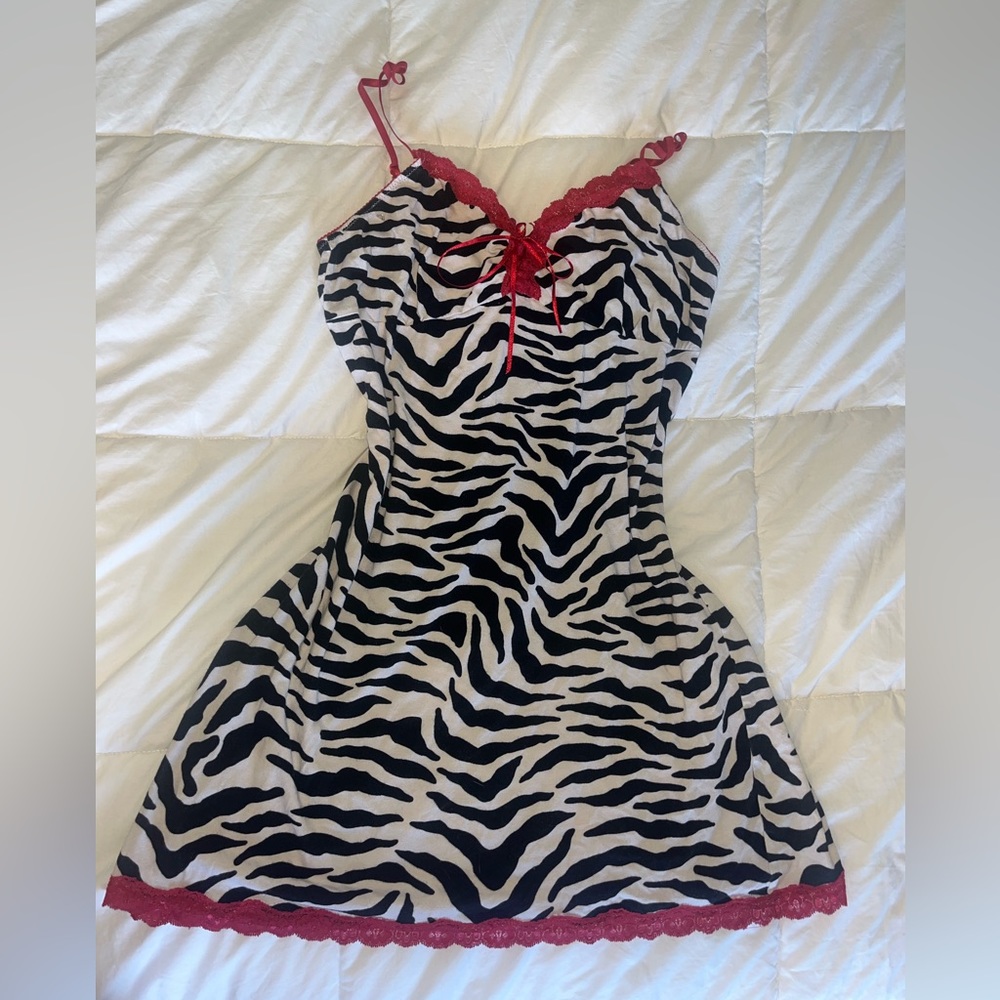 PJ studio Vintage zebra and red lace slip!